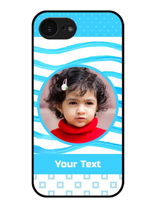 Custom Apple iPhone 17e Custom Glass Phone Case - Simple Blue Case Design