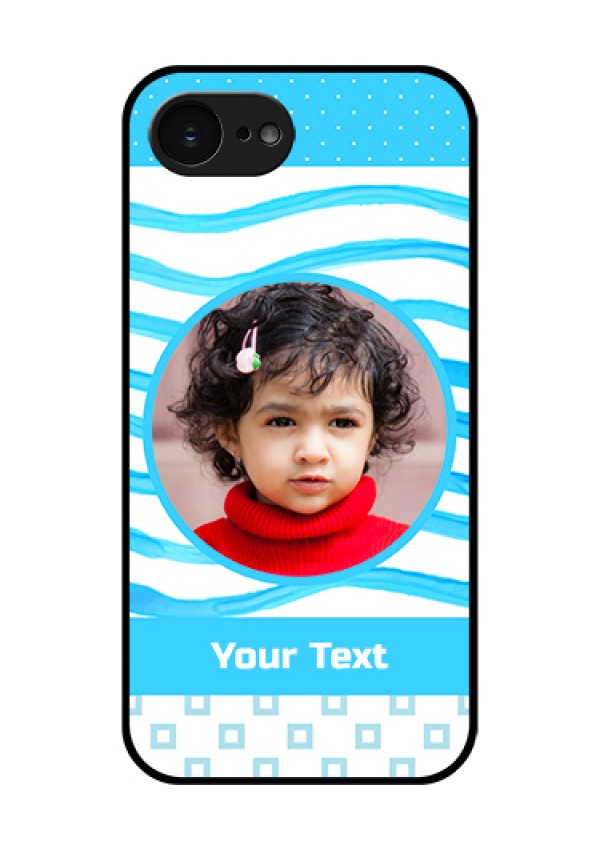 Apple iPhone 17e Custom Glass Phone Case - Simple Blue Case Design
