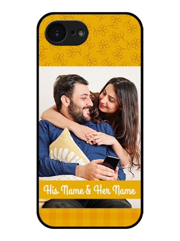 Custom Apple iPhone 17e Custom Glass Phone Case - Yellow Floral Design