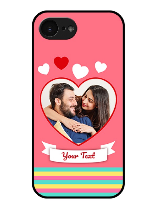 Custom Apple iPhone 17e Custom Glass Phone Case - Love Shapes Doodle Design