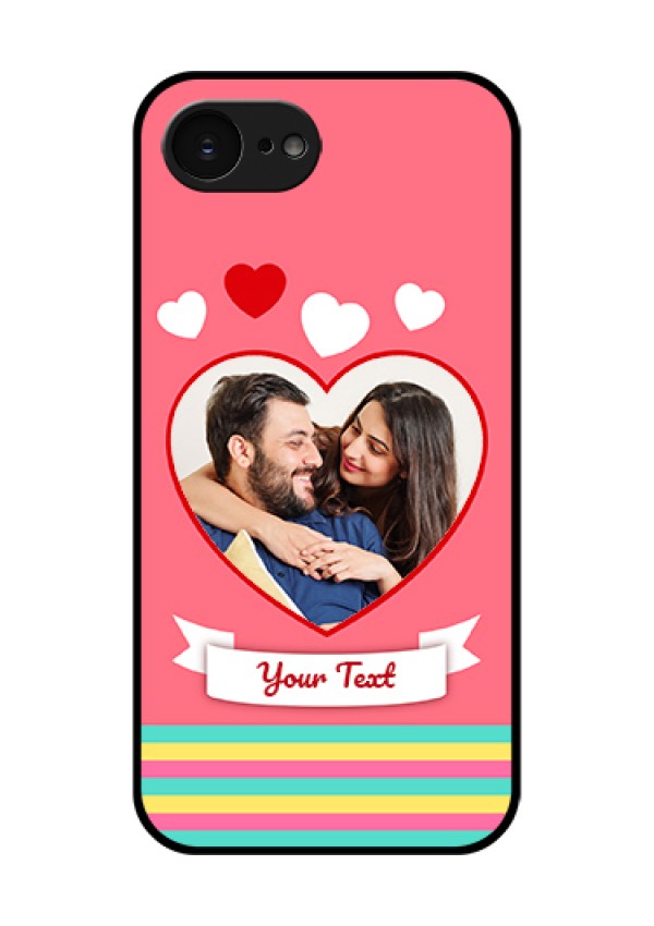 Apple iPhone 17e Custom Glass Phone Case - Love Shapes Doodle Design