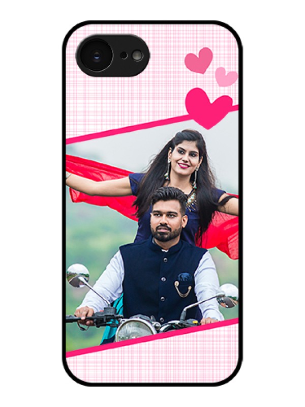 Custom Apple iPhone 17e Custom Glass Phone Case - Love Shape Heart Design