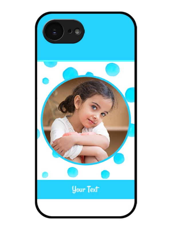 Custom Apple iPhone 17e Custom Glass Phone Case - Blue Bubbles Pattern Design