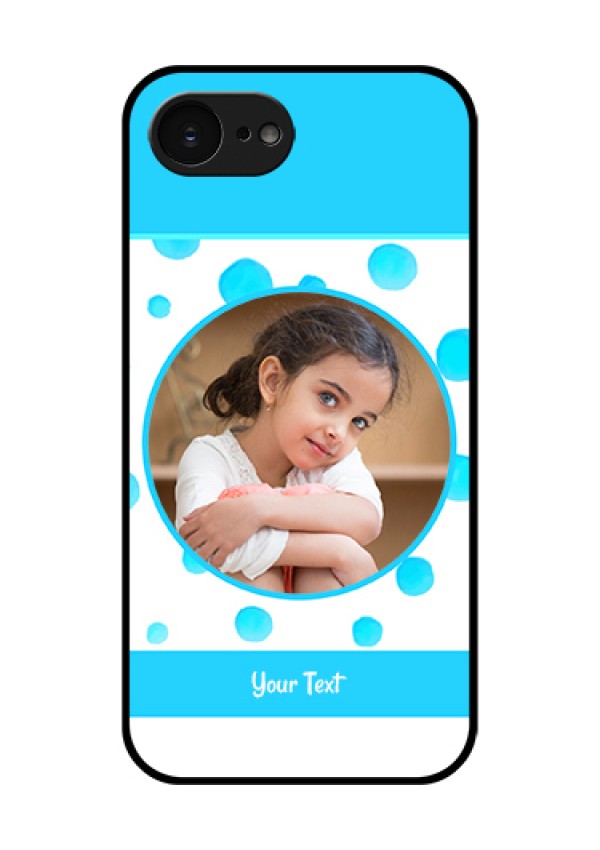 Apple iPhone 17e Custom Glass Phone Case - Blue Bubbles Pattern Design