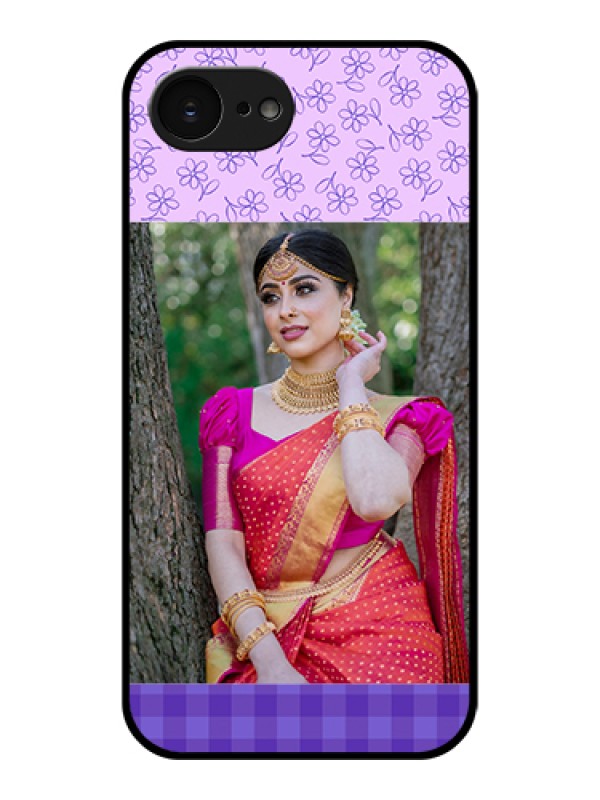 Custom Apple iPhone 17e Custom Glass Phone Case - Purple Floral Design