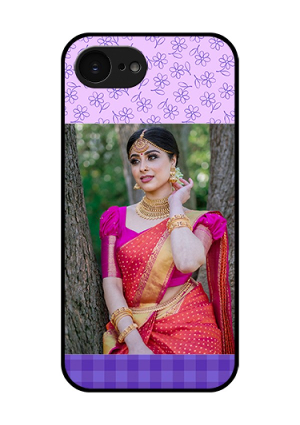 Apple iPhone 17e Custom Glass Phone Case - Purple Floral Design