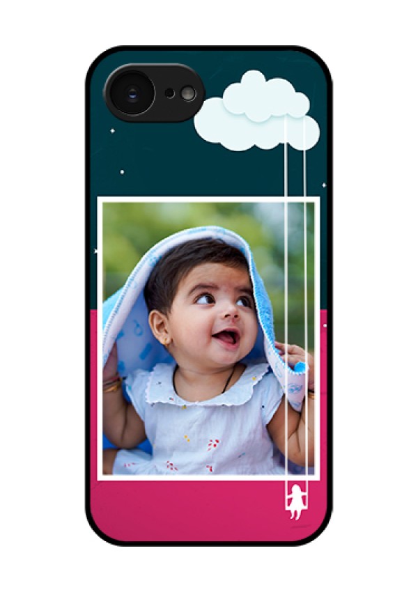 Apple iPhone 17e Custom Glass Phone Case - Cute Girl With Cloud Design