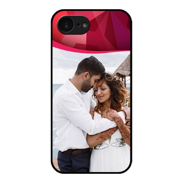 Apple iPhone 17e Custom Glass Phone Case - Red Abstract Design Apple iPhone 17e Custom Glass Phone Case - Red Abstract Design