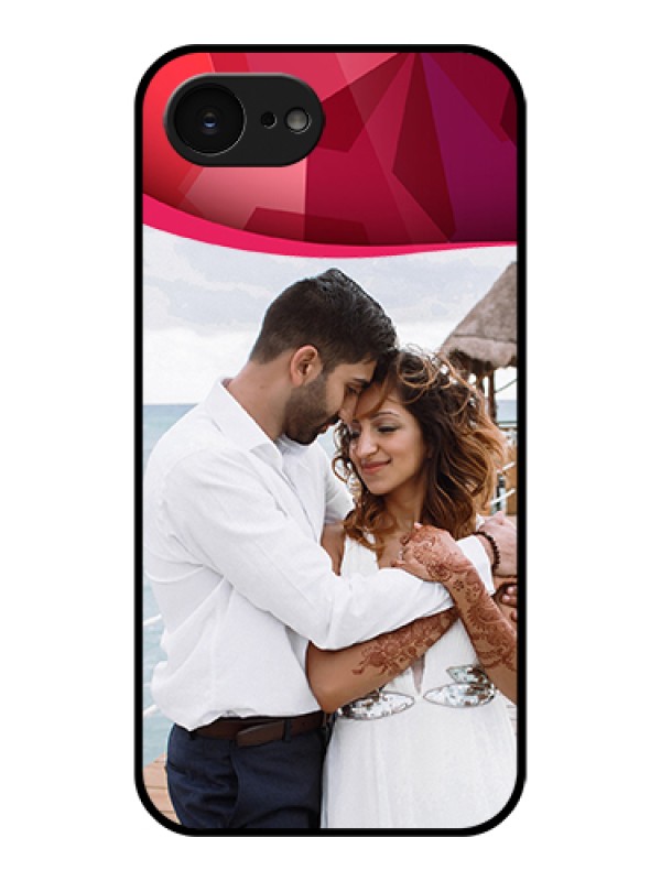 Custom Apple iPhone 17e Custom Glass Phone Case - Red Abstract Design