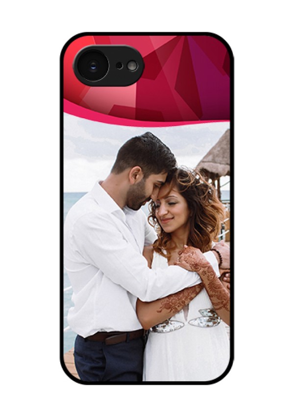 Apple iPhone 17e Custom Glass Phone Case - Red Abstract Design