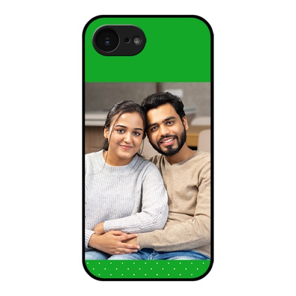 Apple iPhone 17e Custom Glass Phone Case - Green Pattern Design Apple iPhone 17e Custom Glass Phone Case - Green Pattern Design