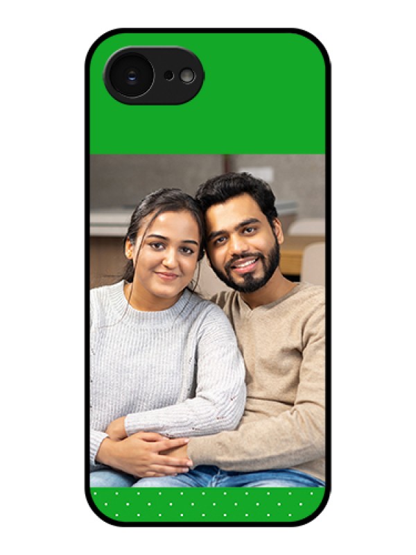 Custom Apple iPhone 17e Custom Glass Phone Case - Green Pattern Design