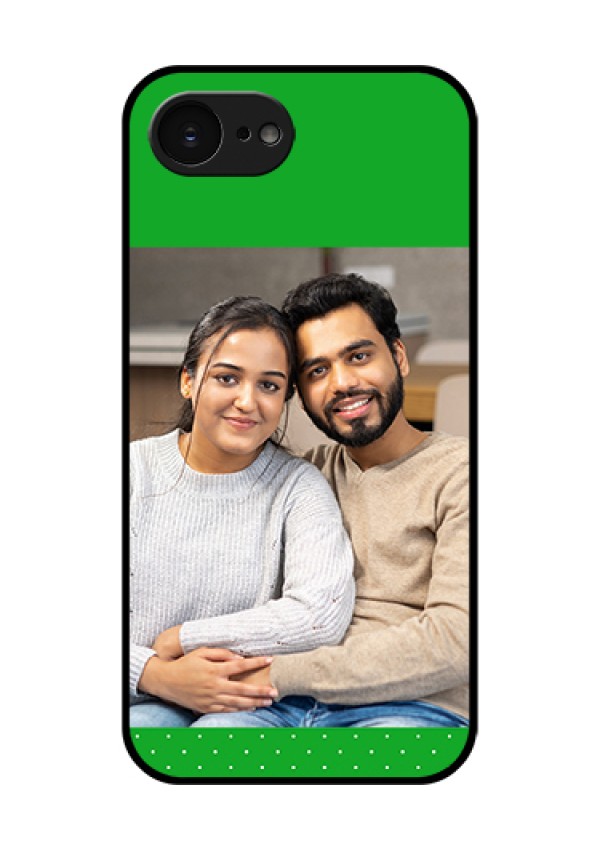 Apple iPhone 17e Custom Glass Phone Case - Green Pattern Design