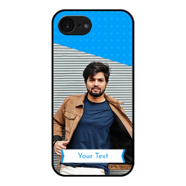 Apple iPhone 17e Custom Glass Phone Case - Simple Blue Color Design