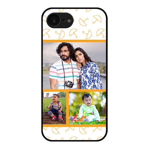Apple iPhone 17e Custom Glass Phone Case - Yellow Pattern Design