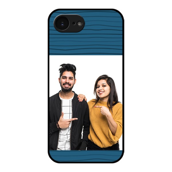Apple iPhone 17e Custom Glass Phone Case - Blue Pattern Cover Design Apple iPhone 17e Custom Glass Phone Case - Blue Pattern Cover Design