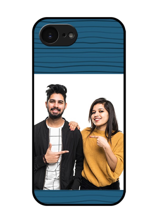 Apple iPhone 17e Custom Glass Phone Case - Blue Pattern Cover Design