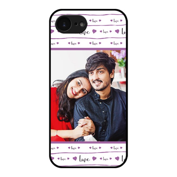 Apple iPhone 17e Custom Glass Phone Case - Couples Heart Design Apple iPhone 17e Custom Glass Phone Case - Couples Heart Design