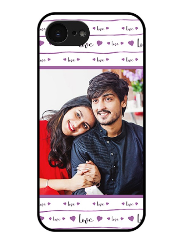 Custom Apple iPhone 17e Custom Glass Phone Case - Couples Heart Design