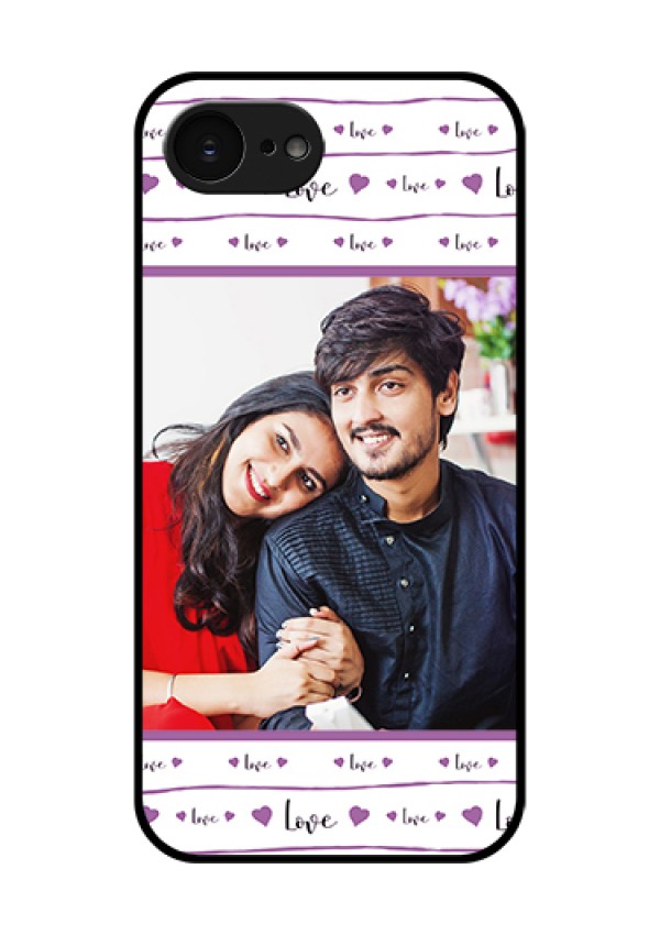 Apple iPhone 17e Custom Glass Phone Case - Couples Heart Design