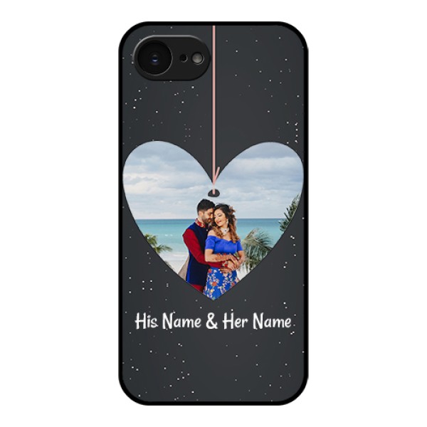 Apple iPhone 17e Custom Glass Phone Case - Hanging Heart Design Apple iPhone 17e Custom Glass Phone Case - Hanging Heart Design