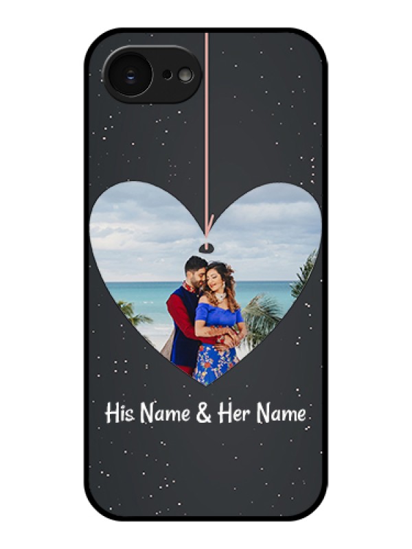 Custom Apple iPhone 17e Custom Glass Phone Case - Hanging Heart Design