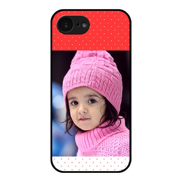 Apple iPhone 17e Custom Glass Phone Case - Red Pattern Design