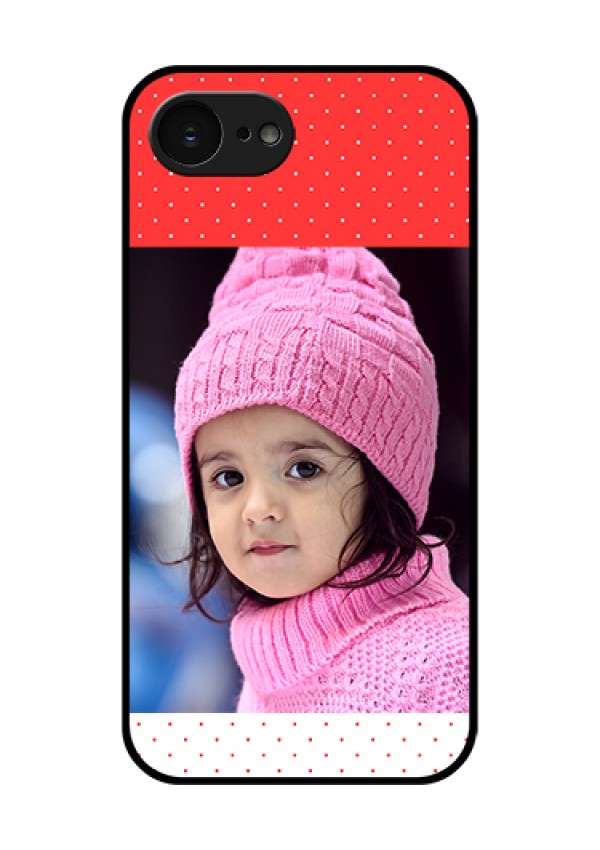 Apple iPhone 17e Custom Glass Phone Case - Red Pattern Design