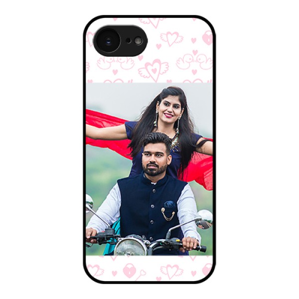 Apple iPhone 17e Custom Glass Phone Case - Pink Flying Heart Design