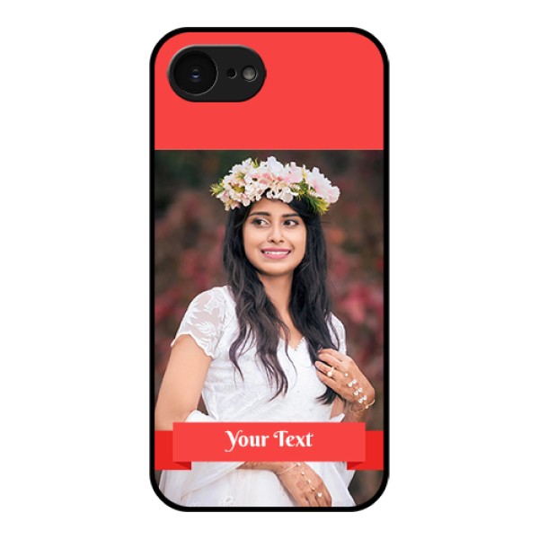 Apple iPhone 17e Custom Glass Phone Case - Simple Red Color Design Apple iPhone 17e Custom Glass Phone Case - Simple Red Color Design