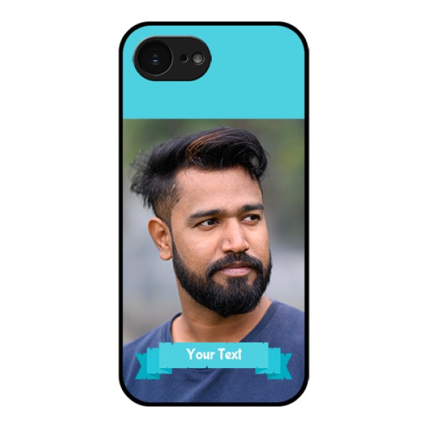 Apple iPhone 17e Custom Glass Phone Case - Blue Color Design Apple iPhone 17e Custom Glass Phone Case - Blue Color Design
