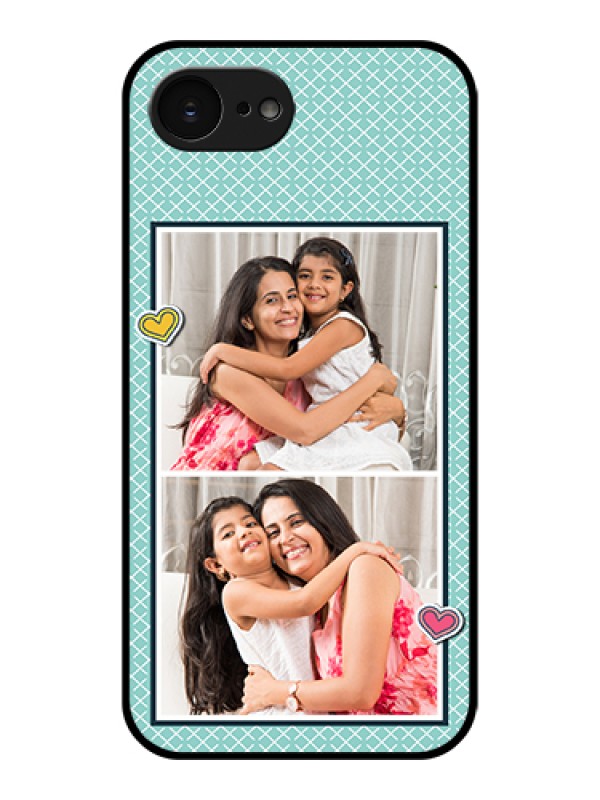 Custom Apple iPhone 17e Custom Glass Phone Case - 2 Image Holder With Pattern Design