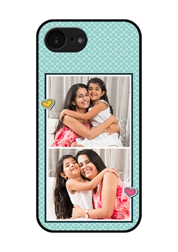 Apple iPhone 17e Custom Glass Phone Case - 2 Image Holder With Pattern Design