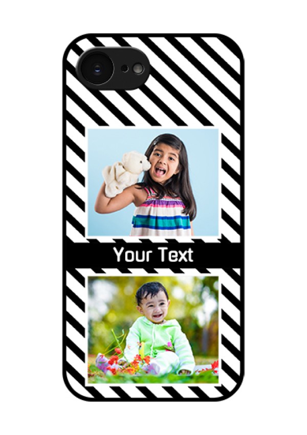Apple iPhone 17e Custom Glass Phone Case - Black And White Stripes Design