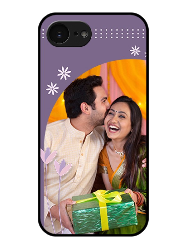 Custom Apple iPhone 17e Custom Glass Phone Case - Lavender Flowers Design