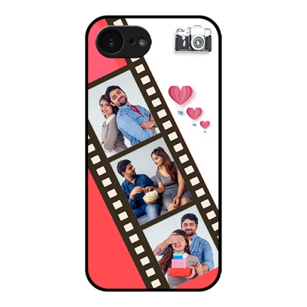 Apple iPhone 17e Custom Glass Phone Case - 3 Image Holder With Film Reel Apple iPhone 17e Custom Glass Phone Case - 3 Image Holder With Film Reel