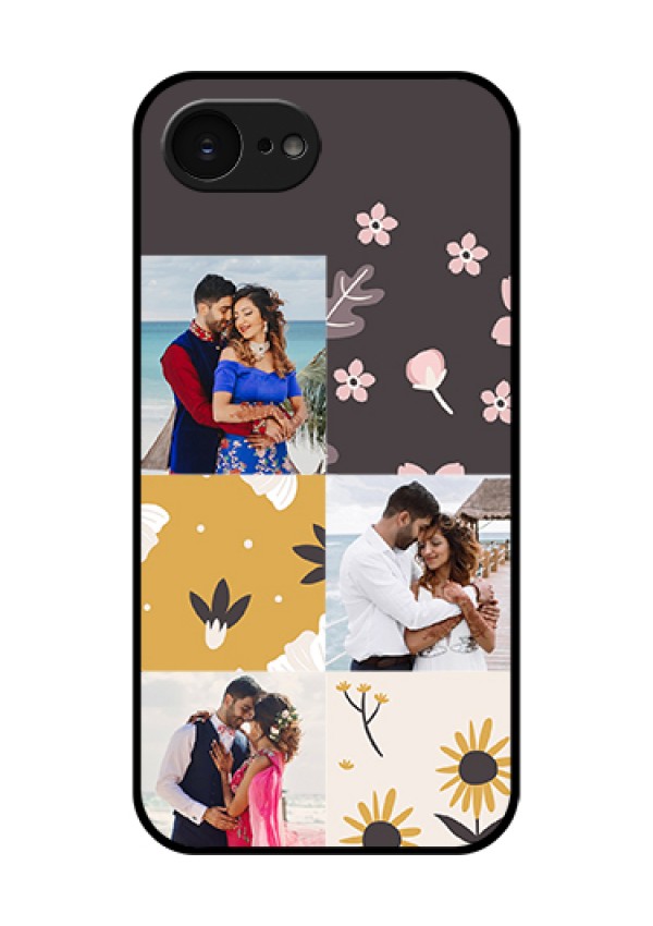 Apple iPhone 17e Custom Glass Phone Case - 3 Images With Floral Design