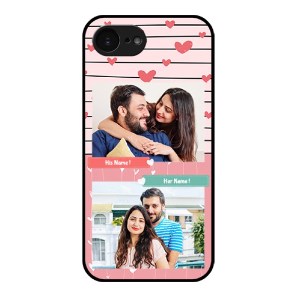 Apple iPhone 17e Custom Glass Phone Case - Photo With Heart Design