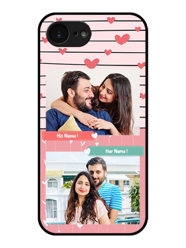 Custom Apple iPhone 17e Custom Glass Phone Case - Photo With Heart Design