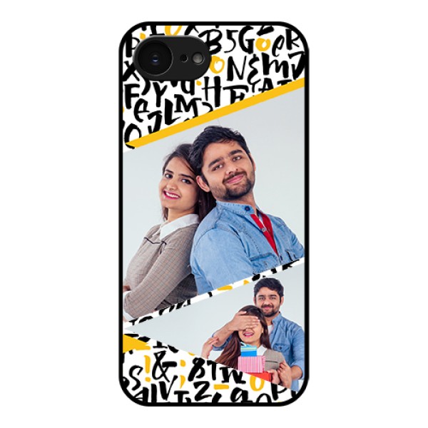 Apple iPhone 17e Custom Glass Phone Case - Letters Pattern Design