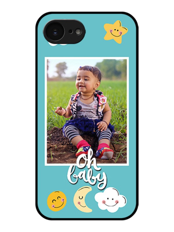 Custom Apple iPhone 17e Custom Glass Phone Case - Smiley Kids Stars Design