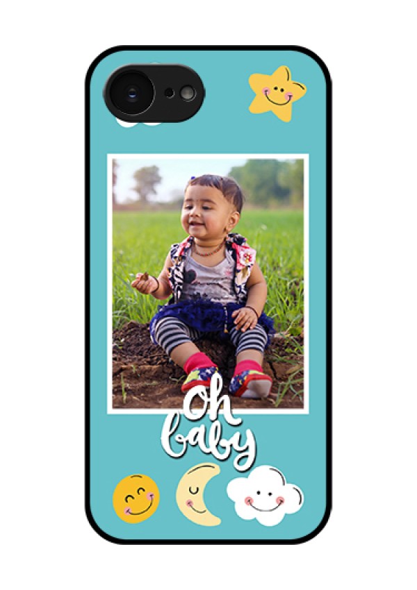 Apple iPhone 17e Custom Glass Phone Case - Smiley Kids Stars Design