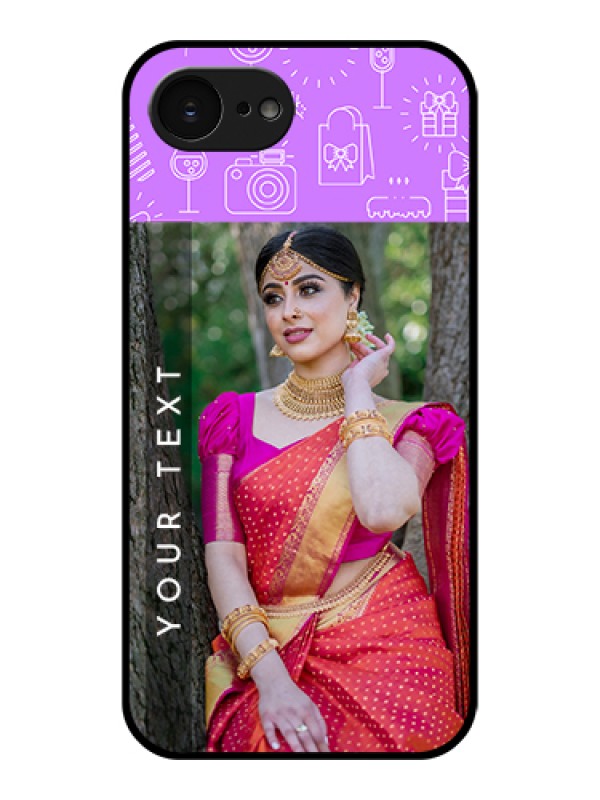 Custom Apple iPhone 17e Custom Glass Phone Case - Birthday Icons Design