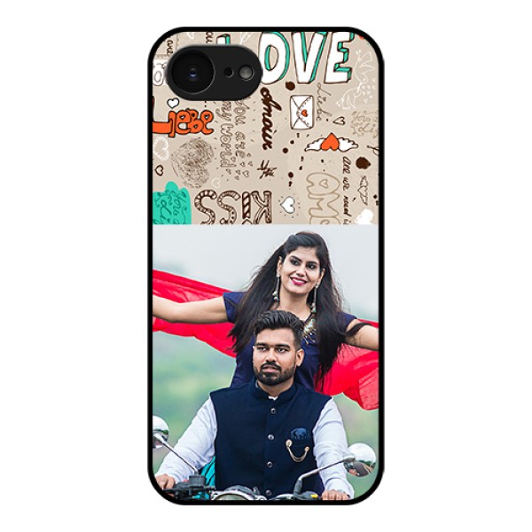 Apple iPhone 17e Custom Glass Phone Case - Love Doodle Pattern