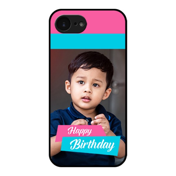 Apple iPhone 17e Custom Glass Phone Case - Image Holder With 2 Color Design Apple iPhone 17e Custom Glass Phone Case - Image Holder With 2 Color Design