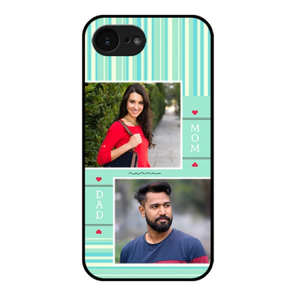 Apple iPhone 17e Custom Glass Phone Case - Mom & Dad Pic Design