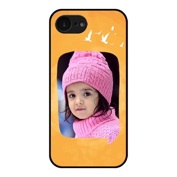 Apple iPhone 17e Custom Glass Phone Case - Water Color Design With Bird Icons Apple iPhone 17e Custom Glass Phone Case - Water Color Design With Bird Icons
