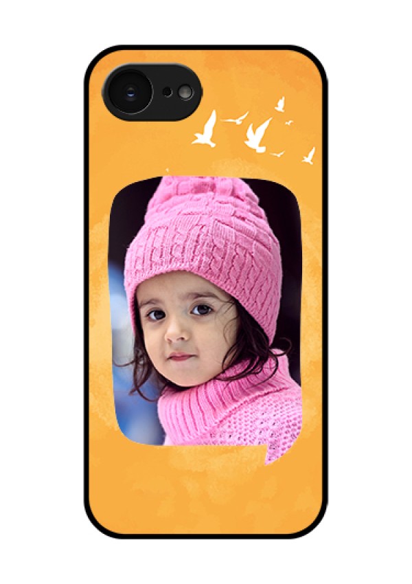 Apple iPhone 17e Custom Glass Phone Case - Water Color Design With Bird Icons
