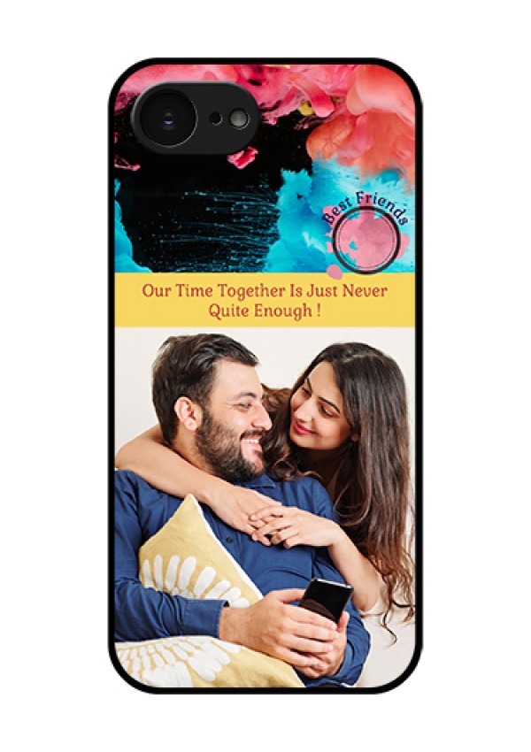 Apple iPhone 17e Custom Glass Phone Case - Quote With Acrylic Painting Design