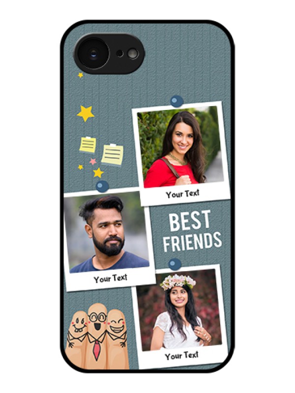 Custom Apple iPhone 17e Custom Glass Phone Case - Sticky Frames And Friendship Design